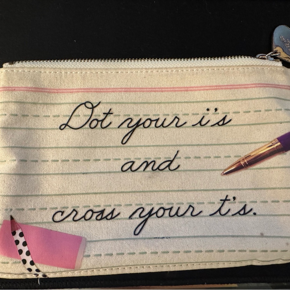 Kate Spade Dot your i’s and cross your t’s Pencil Case